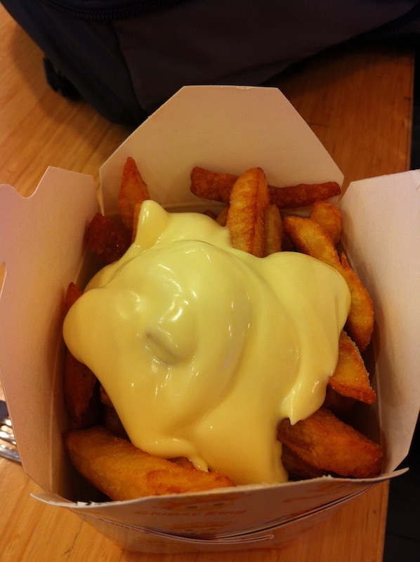 The Chipsy King's chips, smothered with Mayo just they my arteries like them!