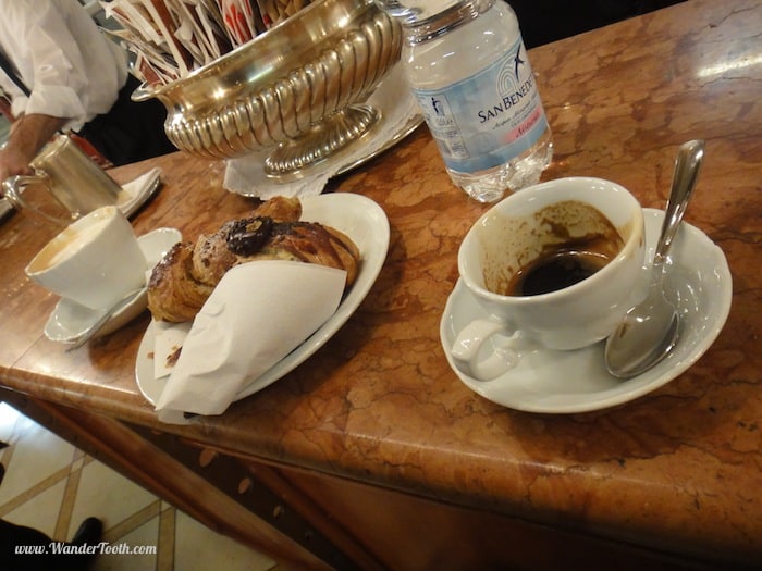 Italian coffee and pastries for Around the world in 80 drinks travel series