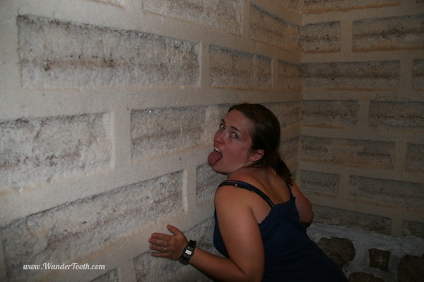 I really don't know what is wrong with me that I felt it appropriate to post this photo on the Internet. This particular gem (I'm licking a salt wall, BTW) happens to be in Bolivia. 