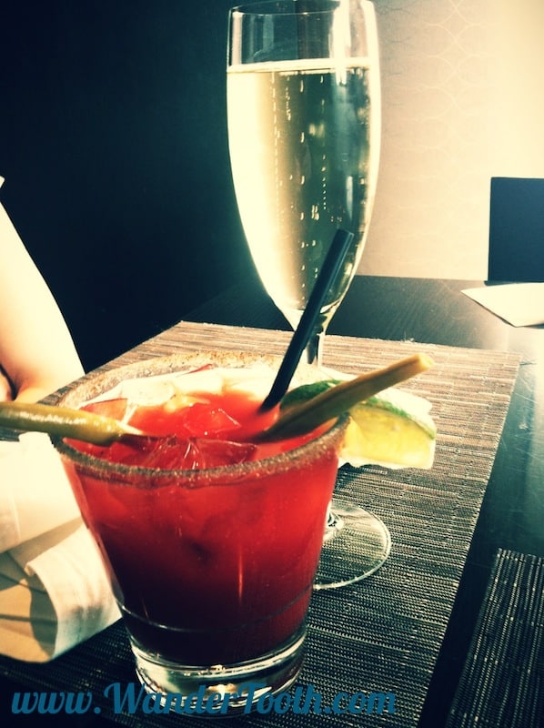 Champagne and a Caesar: it's what's for breakfast...