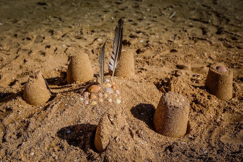 An abandoned sand castle