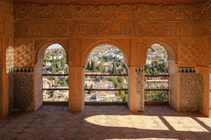 Nasrid Palace Alhambra View over Granada