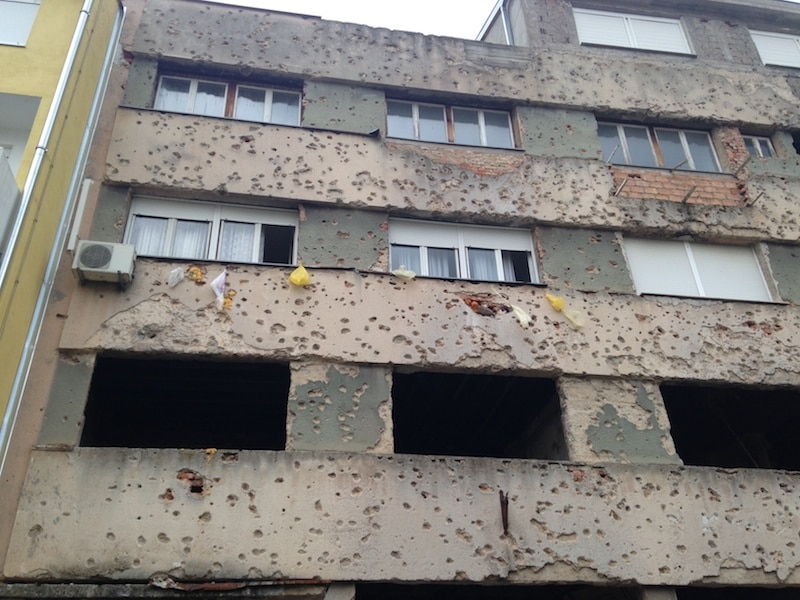 Devastation from the war can still be seen in Mostar, Bosnia and Herzegovina. 