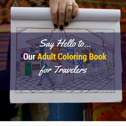 adult coloring book for travelers