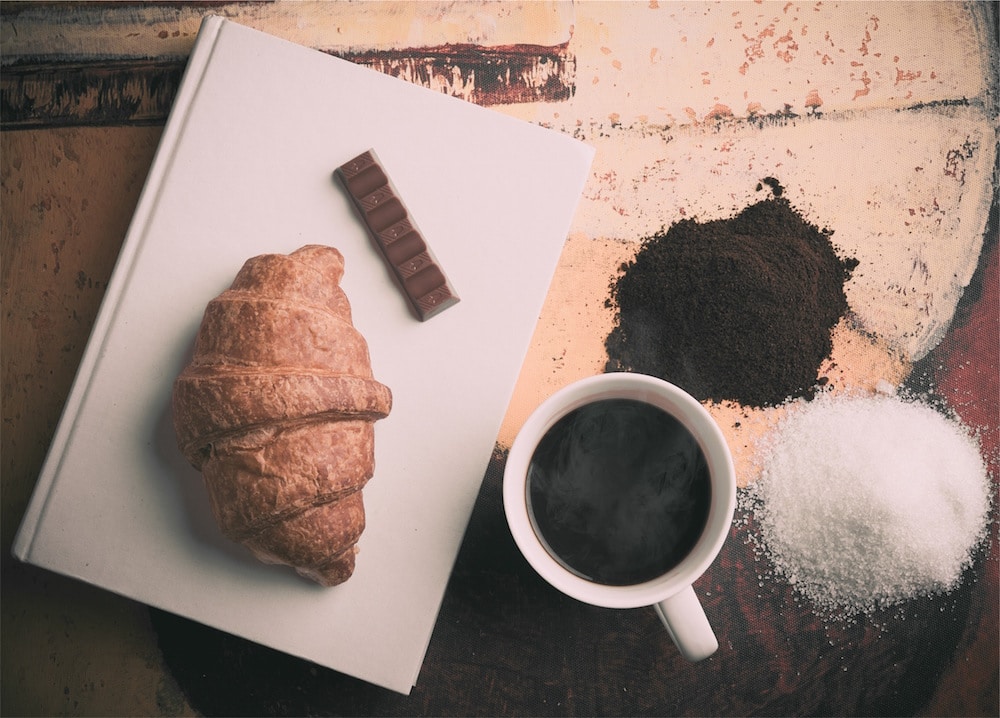 This pretty much sums it up: dreaming of sketching, distracted by croissants and coffee