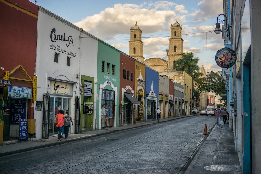 colorful buildings merida mexico