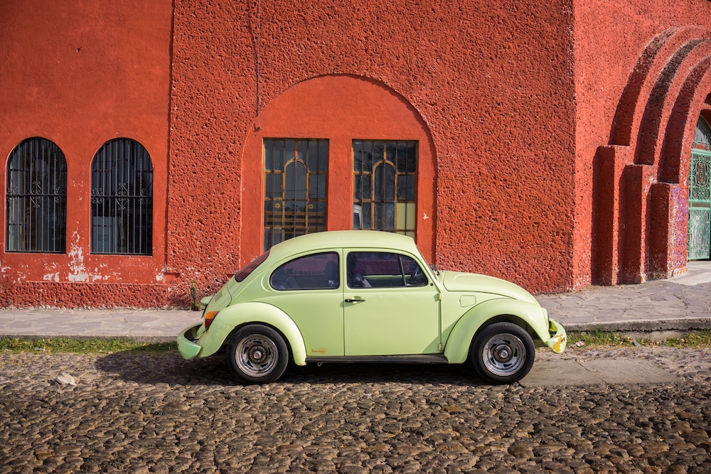 VW Beetle Mexico Adult Coloring Book Scene