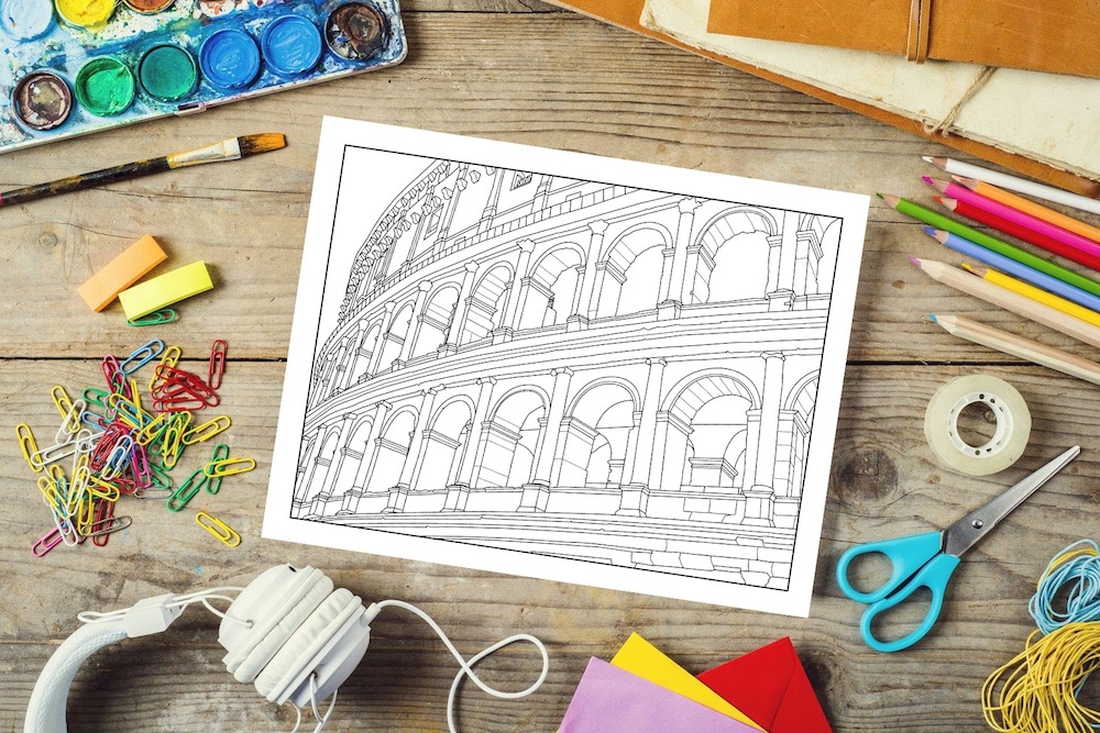 Rome Coloring Book Colloseum