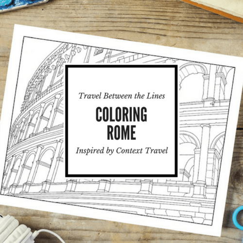 Travel Between the Lines Coloring Rome Adult Coloring Book