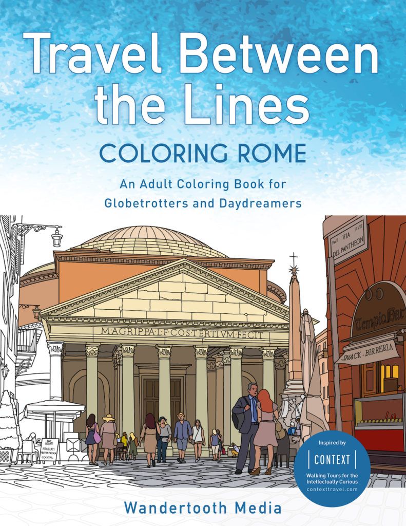 Travel Between the Lines Coloring Rome Adult Coloring Book Cover