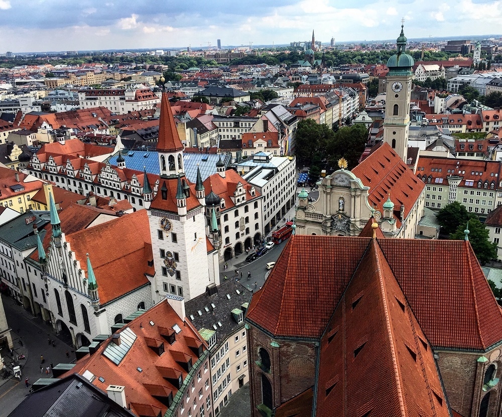 Birds eye view of Munich