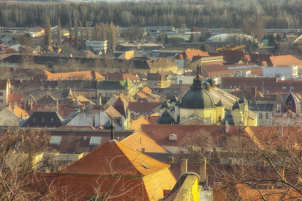 View from above the city Pécs Hungary Pictures