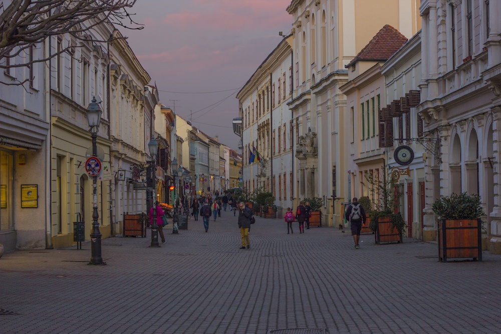 Pécs Hungary at Dusk