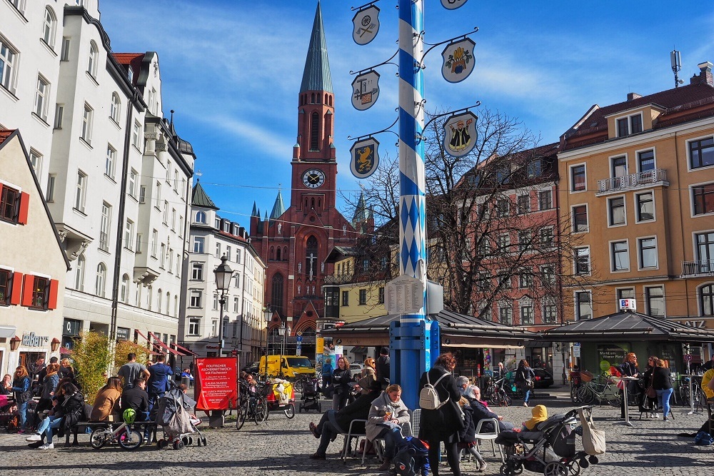 Square in Haidhausen neighborhood in Munich - Where to stay in Munich guide