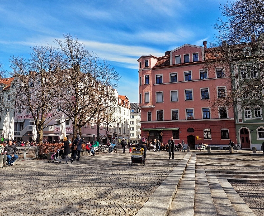 Square in the Schwabing neighborhood in Munich - Where to stay in Munich guide