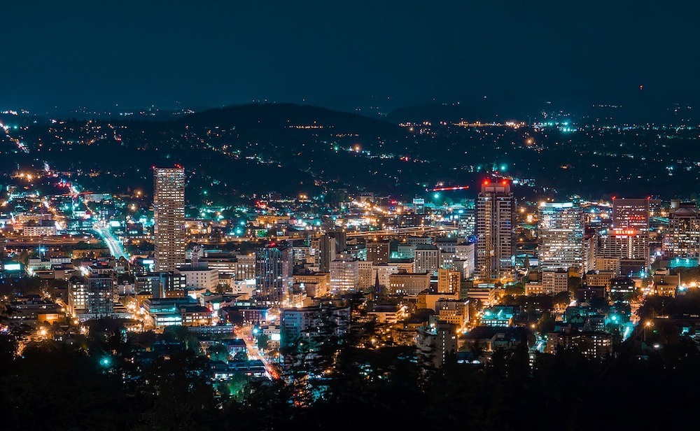 Portland Oregon USA at night