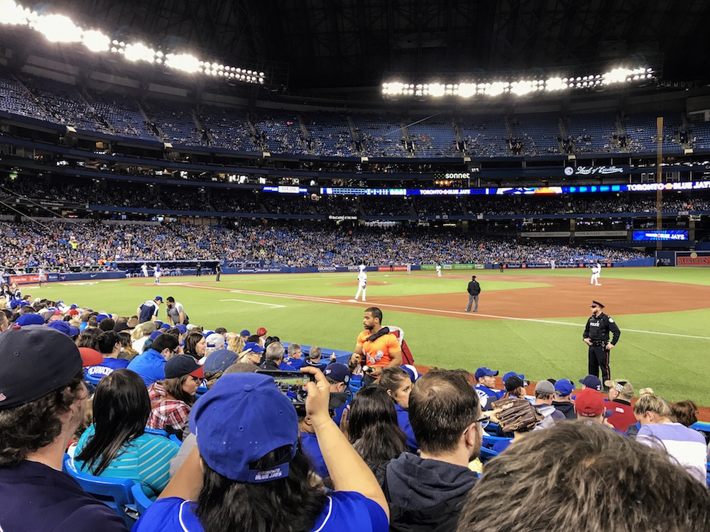 Attending a baseball game in Toronto