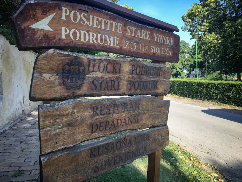 Iločki podrumi winery sign in Illok Croatia