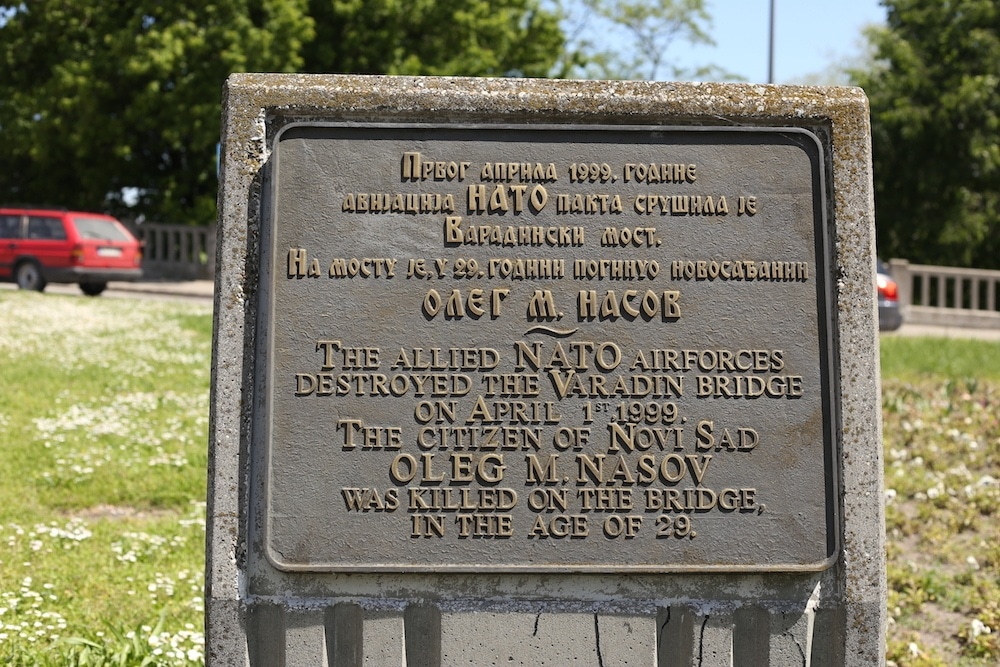 Novi Sad Serbia Bridge Plaque