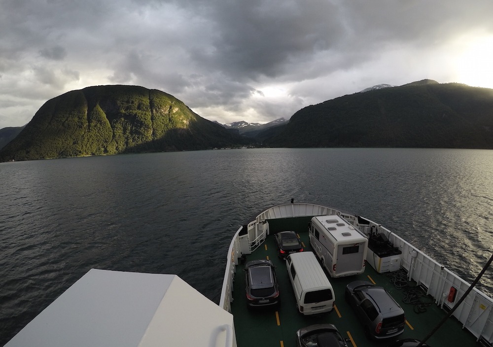 Scenery in a fjord in Norway in one week