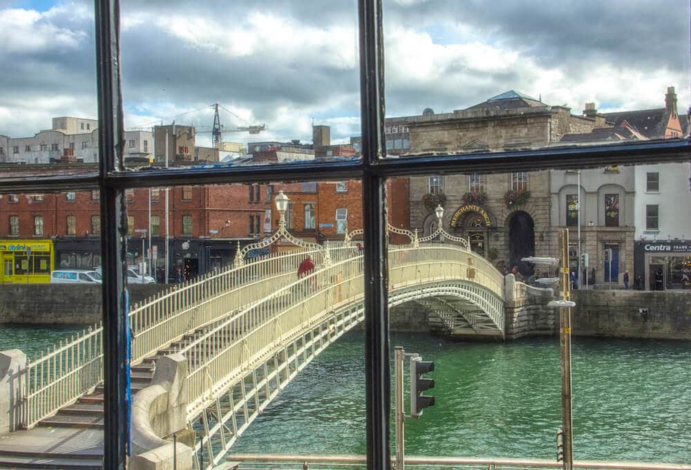 Dublin Hapenny Bridge Through Window