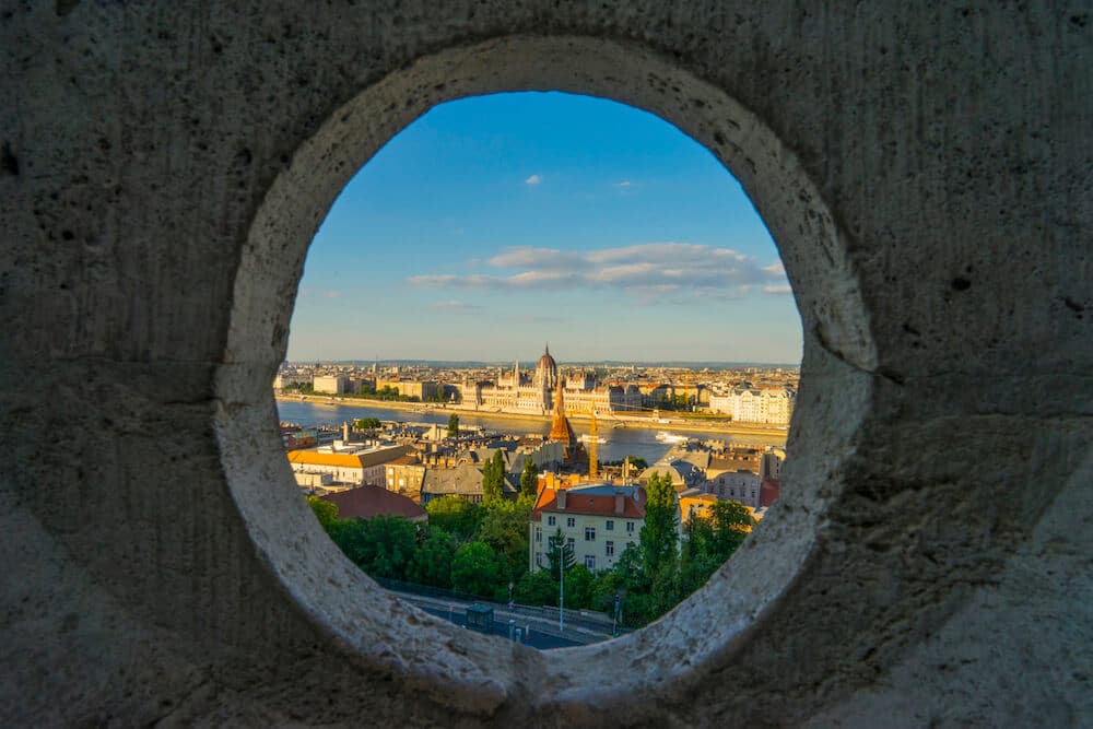 Framed View over Pest from Fisherman's Bastion