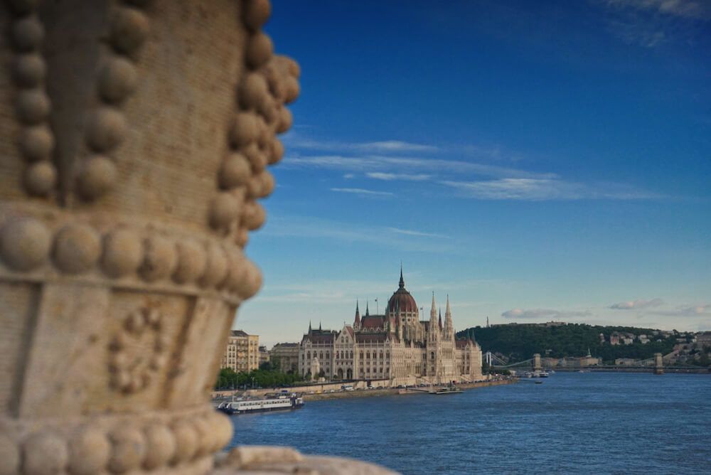 Hungarian Parliament View from Margaret Bridge