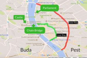 The Pest side of Budapest is defined by unofficial ring roads, an inner ring around the inner city, and an outer ring