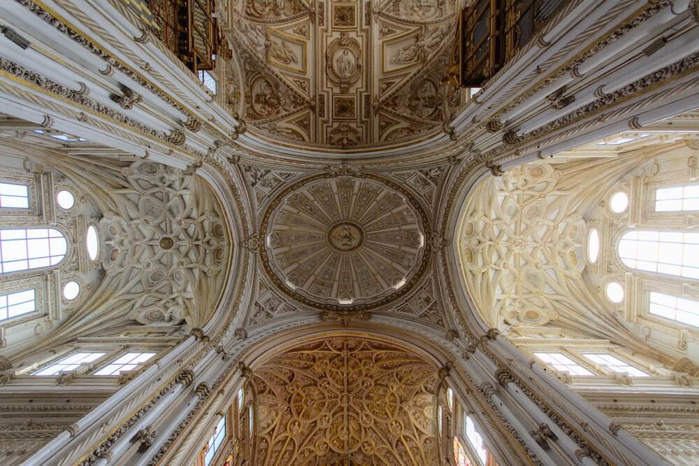 the great mosque of cordoba spain ceiling interior