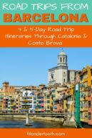 Planning a road trip from Barcelona? Click to read our 3-day road-trip itinerary and 5-day road trip extension itinerary to plan the perfect Spain road trip from Barcelona! Covering Costa Brava and Catalonia, it includes 10 trips around Barcelona to include on your itinerary. #Spain #Barcelona #Catalonia #CostaBrava #Europe #Roadtrip