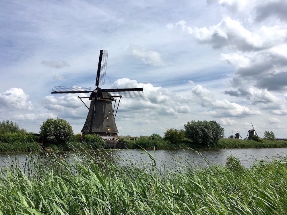 Along the river to the windmills is one of the Cool things to do in Rotterdam