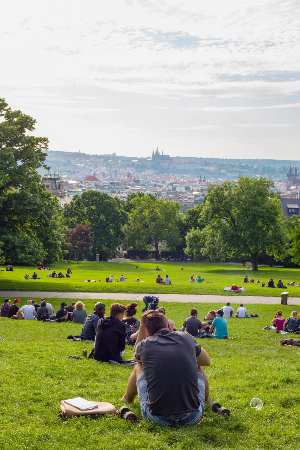 Zizkov district prague zizkov Riegrovy sady park view