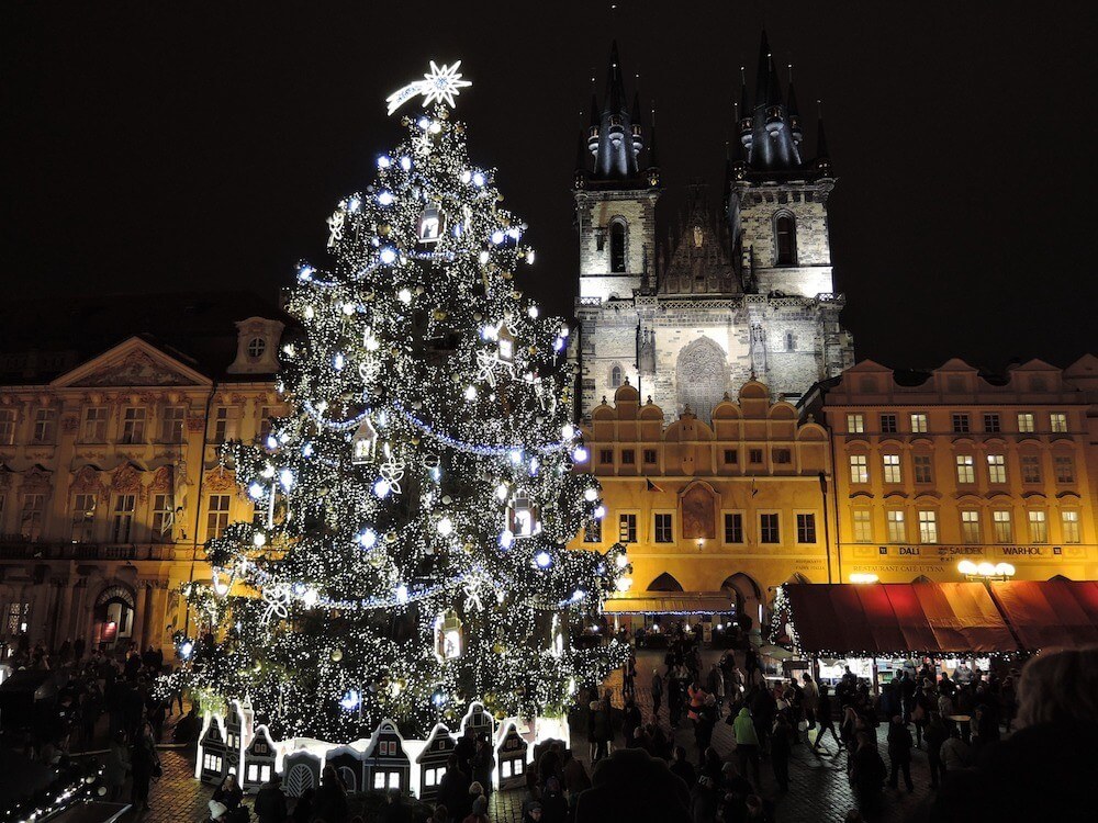 Old Town Hall tower prague and Old Town clock Prague are amazing at Christmas time