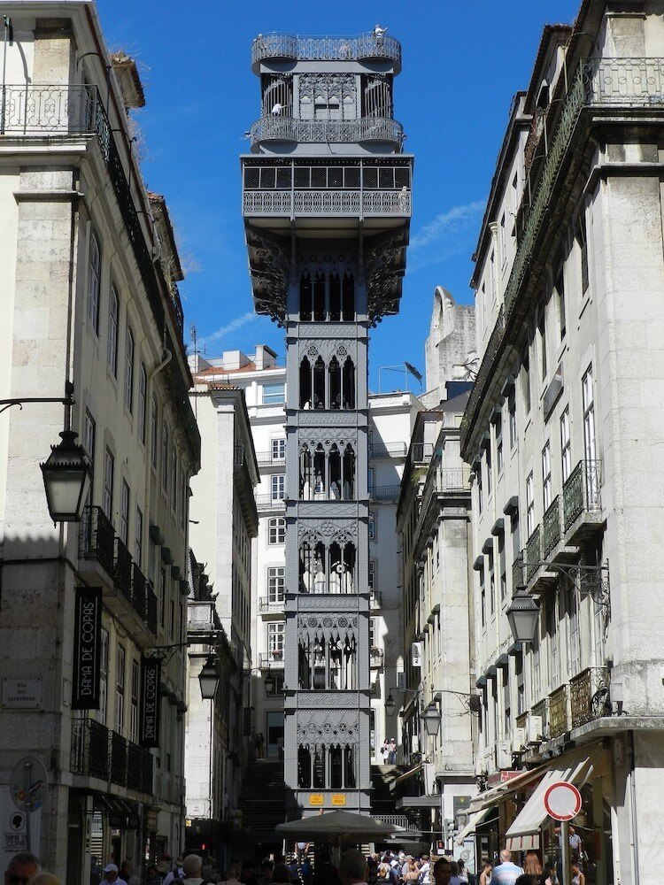 Santa Just Elevator in baixa lisbon portugal