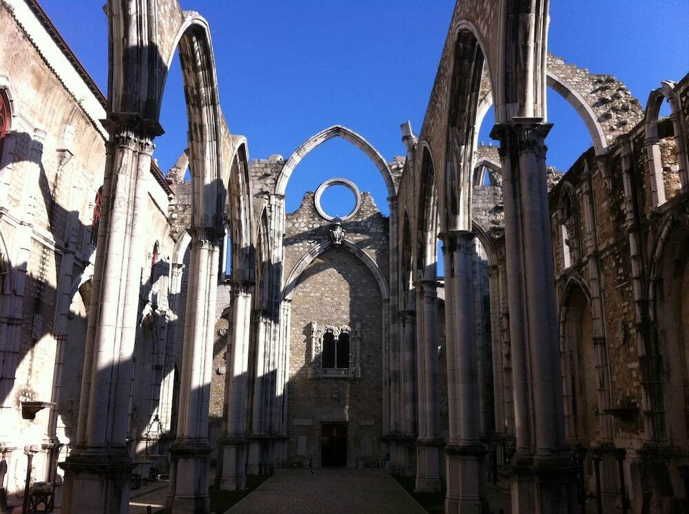 Church ruins in baixa-chiado Lisbon