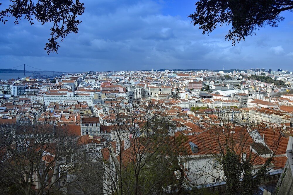 The view from the castle overlooking Alfama Lisbon