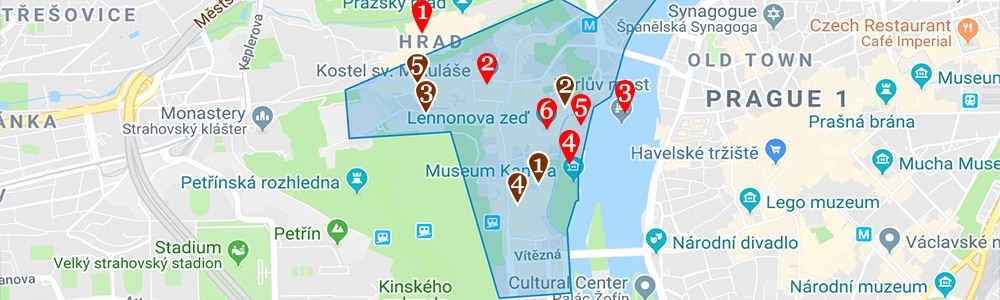 where to stay in prague map prague 1 mala strana