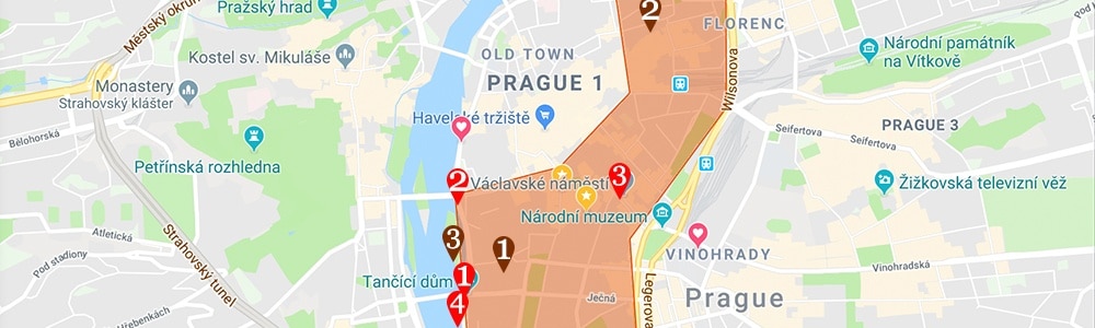 where to stay in prague map prague new town