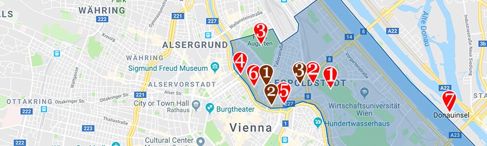 Where to Stay in Vienna neighborhood map Leopoldstadt