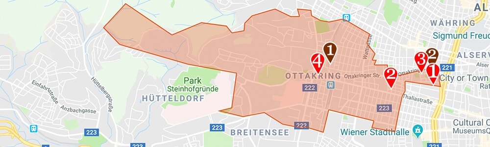 Where to Stay in Vienna neighborhood map Ottakring