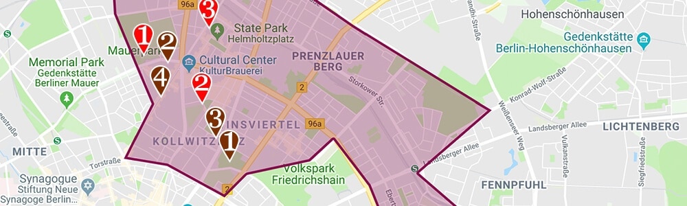 Where to stay in Berlin neighborhood map Prenzlauer Berg