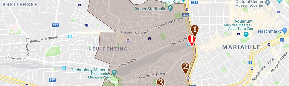 Where to Stay in Vienna neighborhood map Rudolfsheim-Fünfhaus