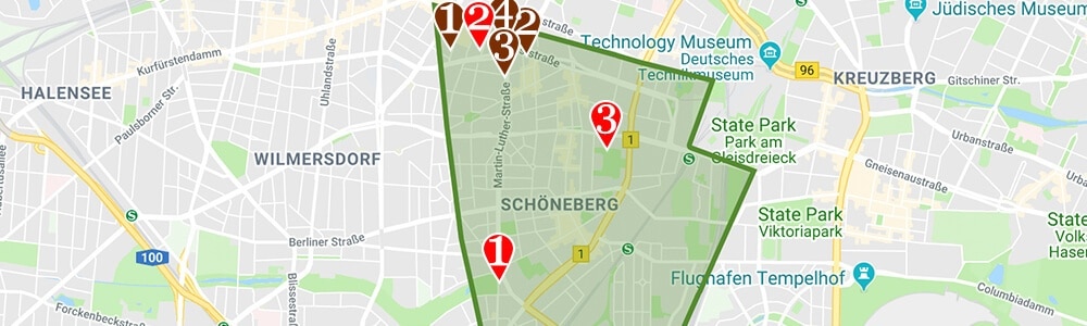 Where to stay in Berlin neighborhood map Schöneberg