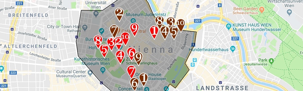 Where to stay in Vienna neighborhood map The Innere Stadt Vienna 1st district
