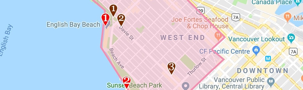 Vancouver neighborhood map West End English Bay