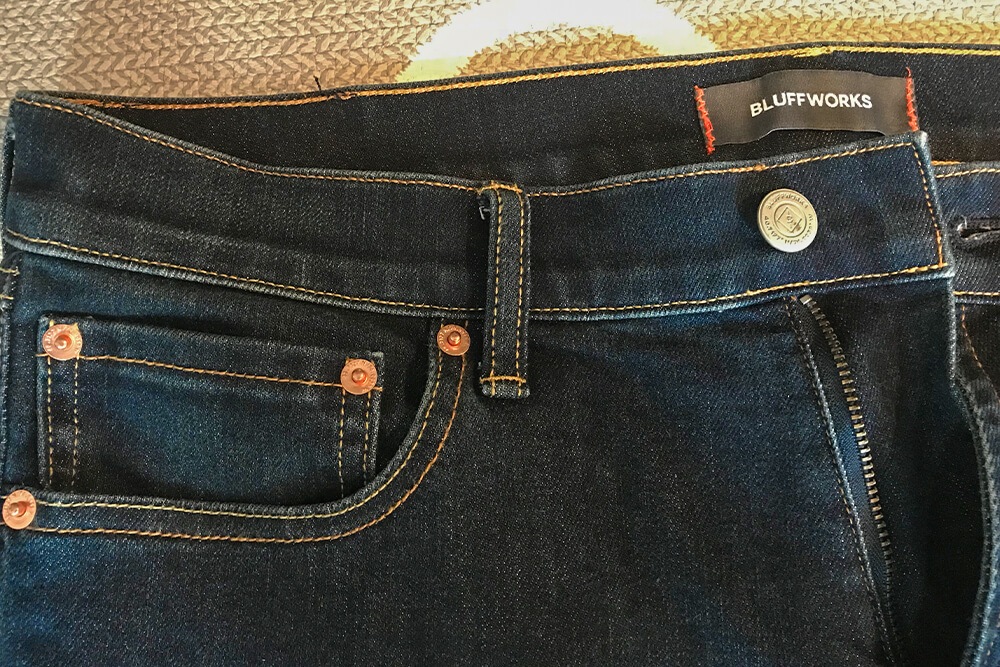 jeans with hidden pockets by Bluffworks