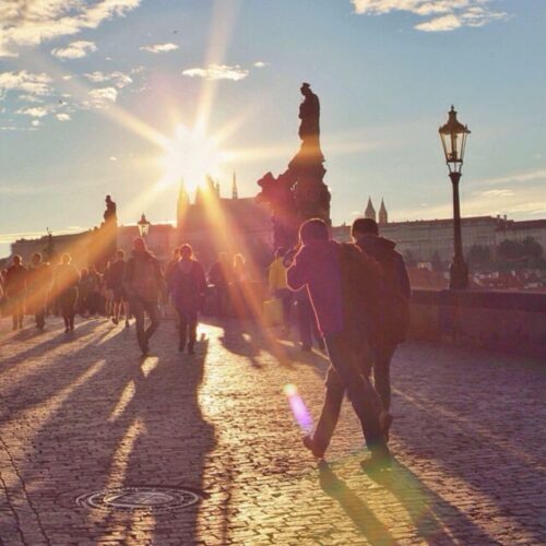 Prague's Charles Bridge at Sunrise