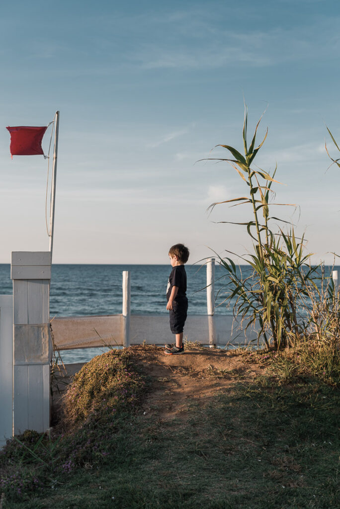 entrance to the beach in torre canne