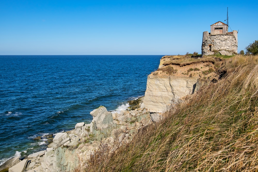 Rocky cliffs of Paldiski. Pakri peninsula, Baltic sea, Estonia