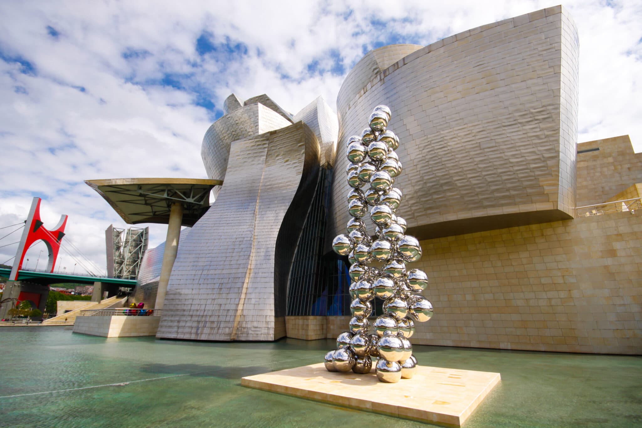 Exterior of Guggenheim museum in Bilbao, Basque, Spain